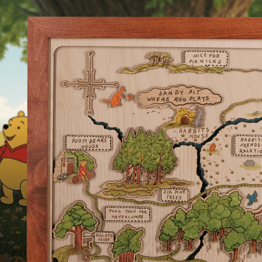 WINNIE THE POOH 3D WOOD MAP - ZeWood
