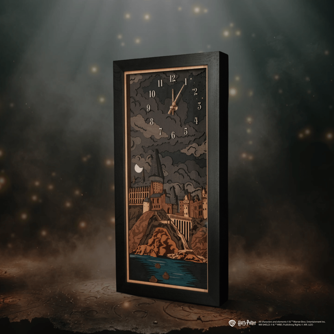 Black Lake boat scene wooden wall clock
