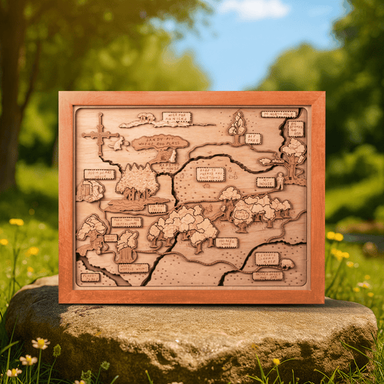 WINNIE THE POOH 3D WOOD MAP - ZeWood