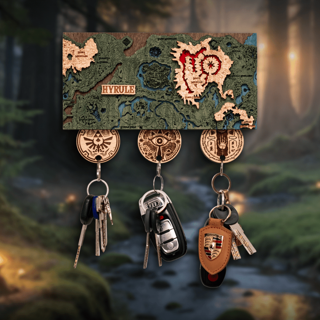 Hyrule 3D Key Holder – Magnetic Zelda Gamer Gift – ZeWood Hyrule 3D Key Holder – Magnetic Zelda Gamer Gift – ZeWood