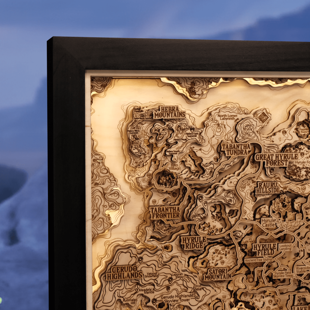 THE HYRULE 3D WOOD MAP 2.0 NATURAL EDITION - ZeWood