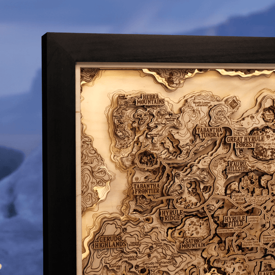 THE HYRULE 3D WOOD MAP 2.0 NATURAL EDITION - ZeWood