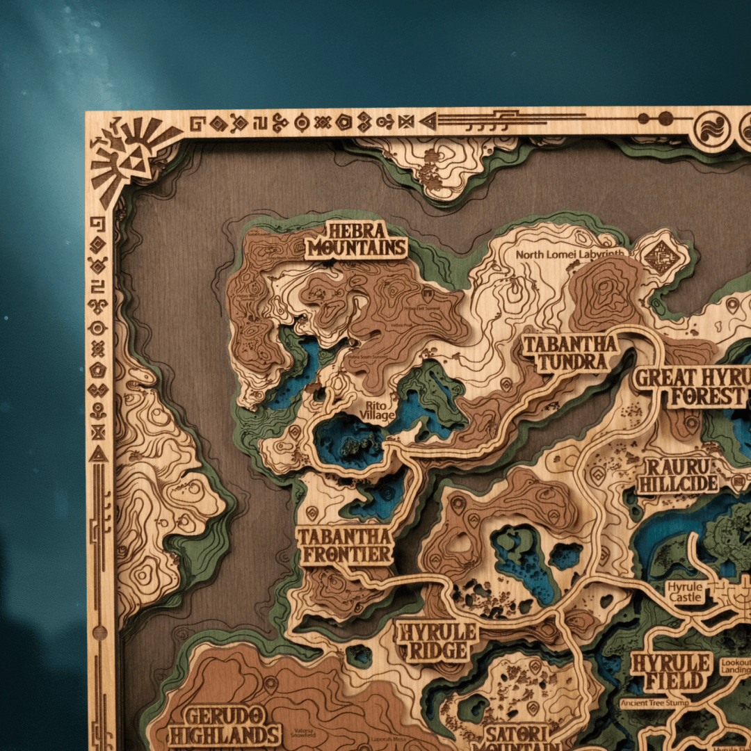 THE HYRULE 3D WOOD POSTER - ZeWood