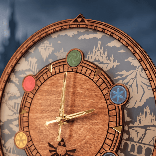 HYRULE ECHOES OF TIME WOODEN 3D WALL CLOCK - ZeWood