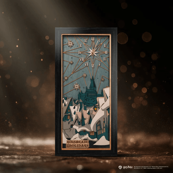 ハリー・ポッターオブジェ Hogsmeade Holidays 3D Wall Clock – Magical Harry Potter Decor – ZeWood