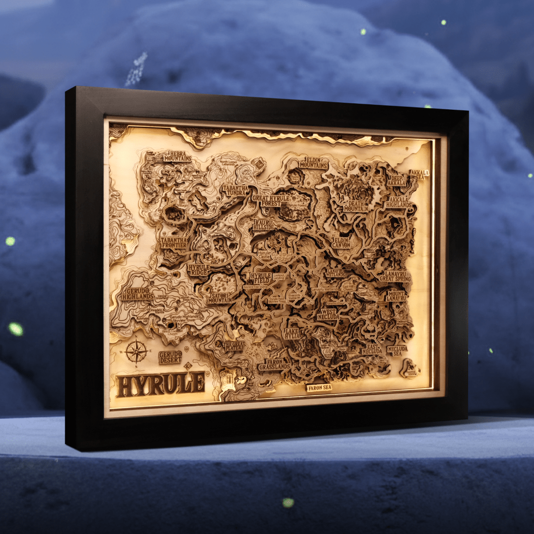 THE HYRULE 3D WOOD MAP 2.0 NATURAL EDITION - ZeWood