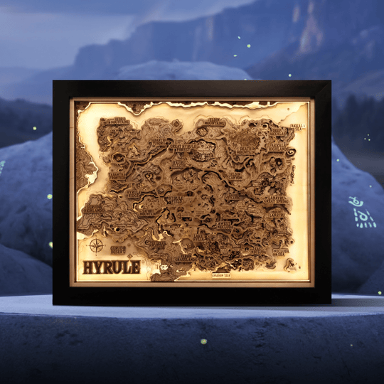 THE HYRULE 3D WOOD MAP 2.0 NATURAL EDITION - ZeWood