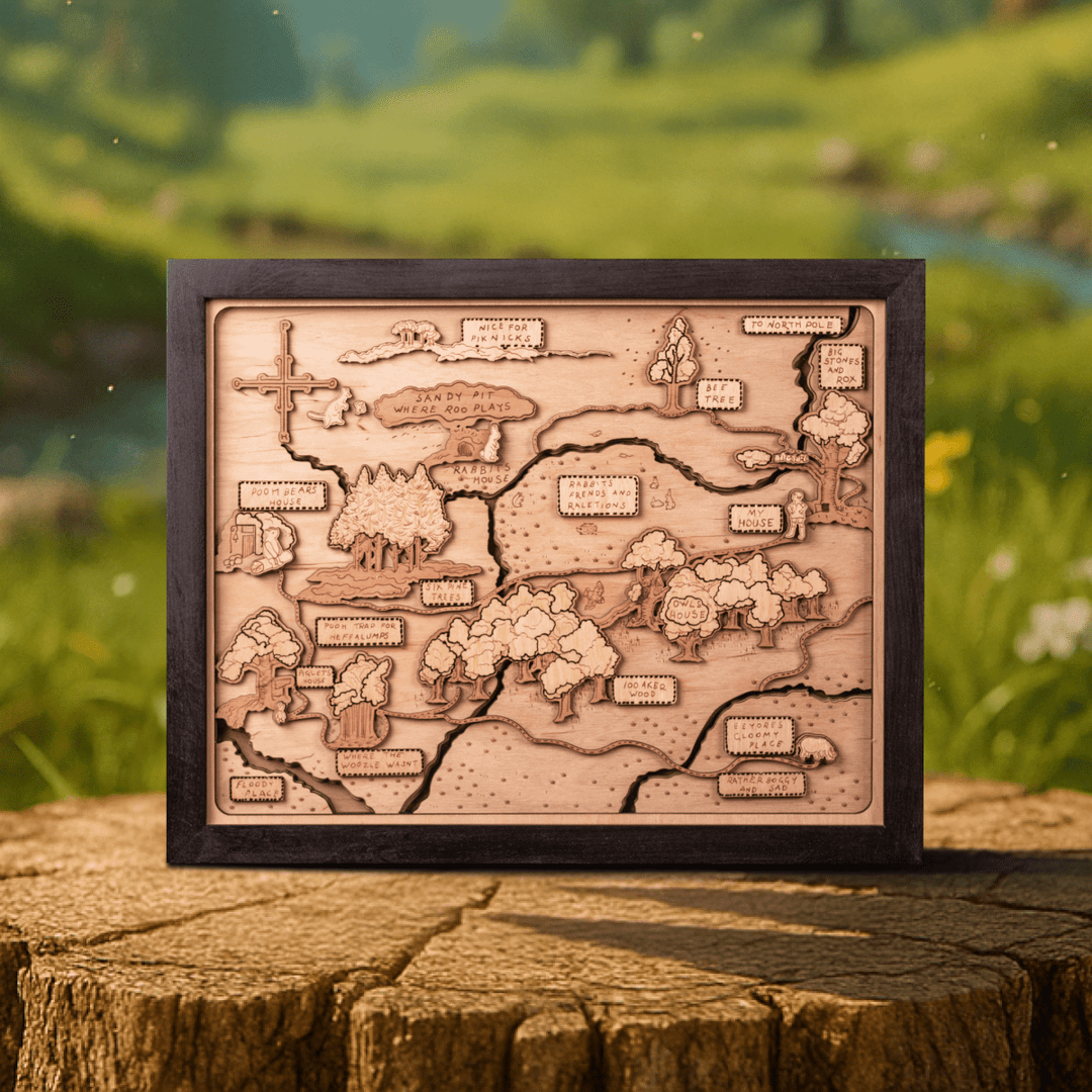 WINNIE THE POOH 3D WOOD MAP - ZeWood