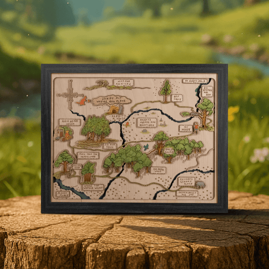 WINNIE THE POOH 3D WOOD MAP - ZeWood