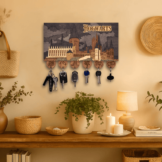 HOGWARTS™ MAGNETIC 3D WOOD KEY HOLDER - ZeWood