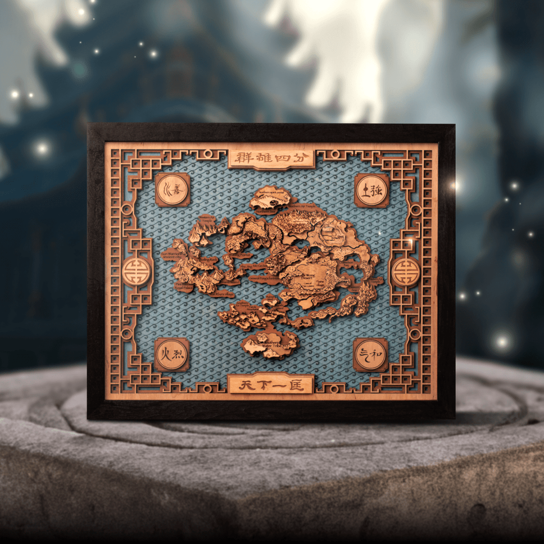 THE LAST AIRBENDER 3D MAP – Ideal Wood Anniversary Gift - ZeWood