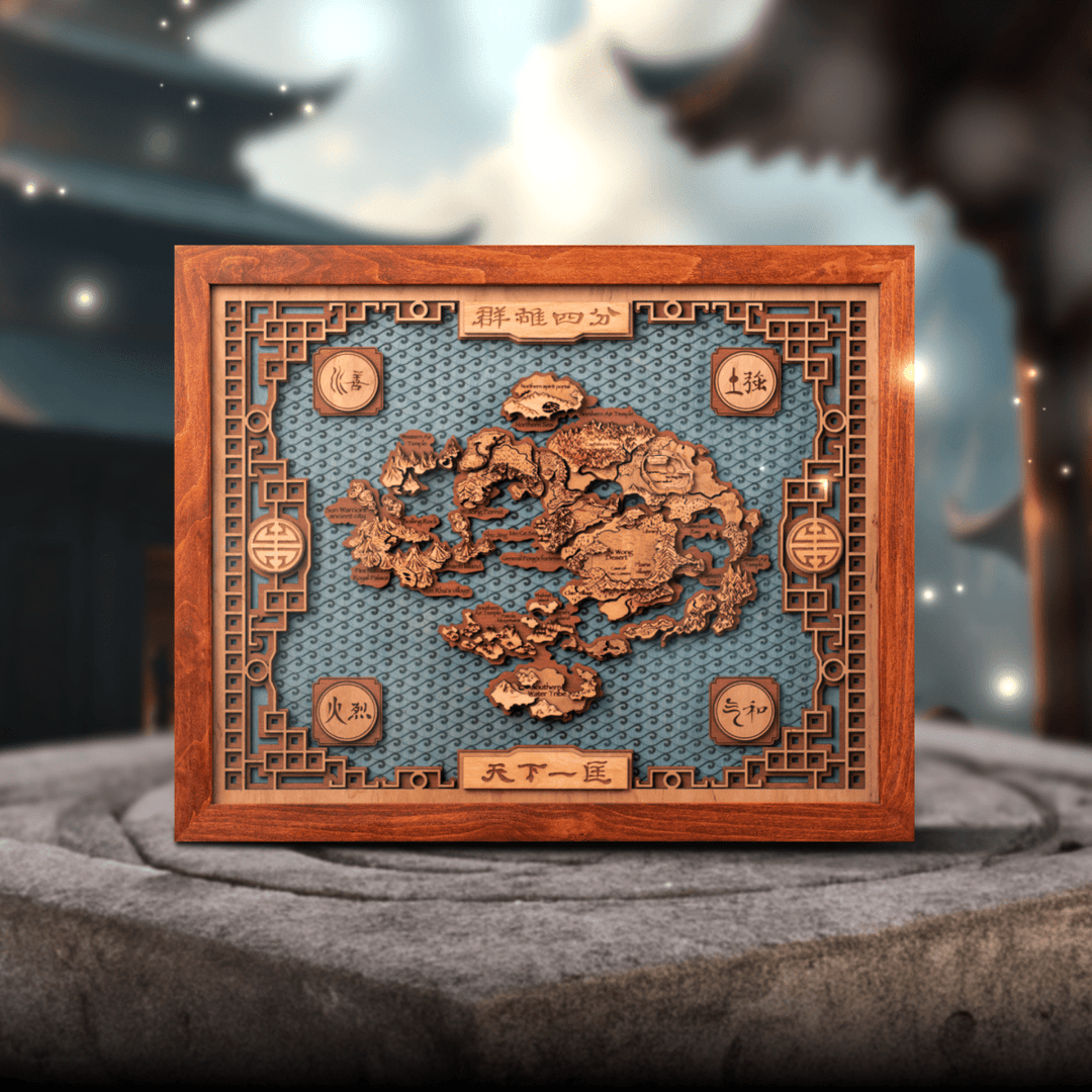 THE LAST AIRBENDER 3D MAP – Ideal Wood Anniversary Gift - ZeWood