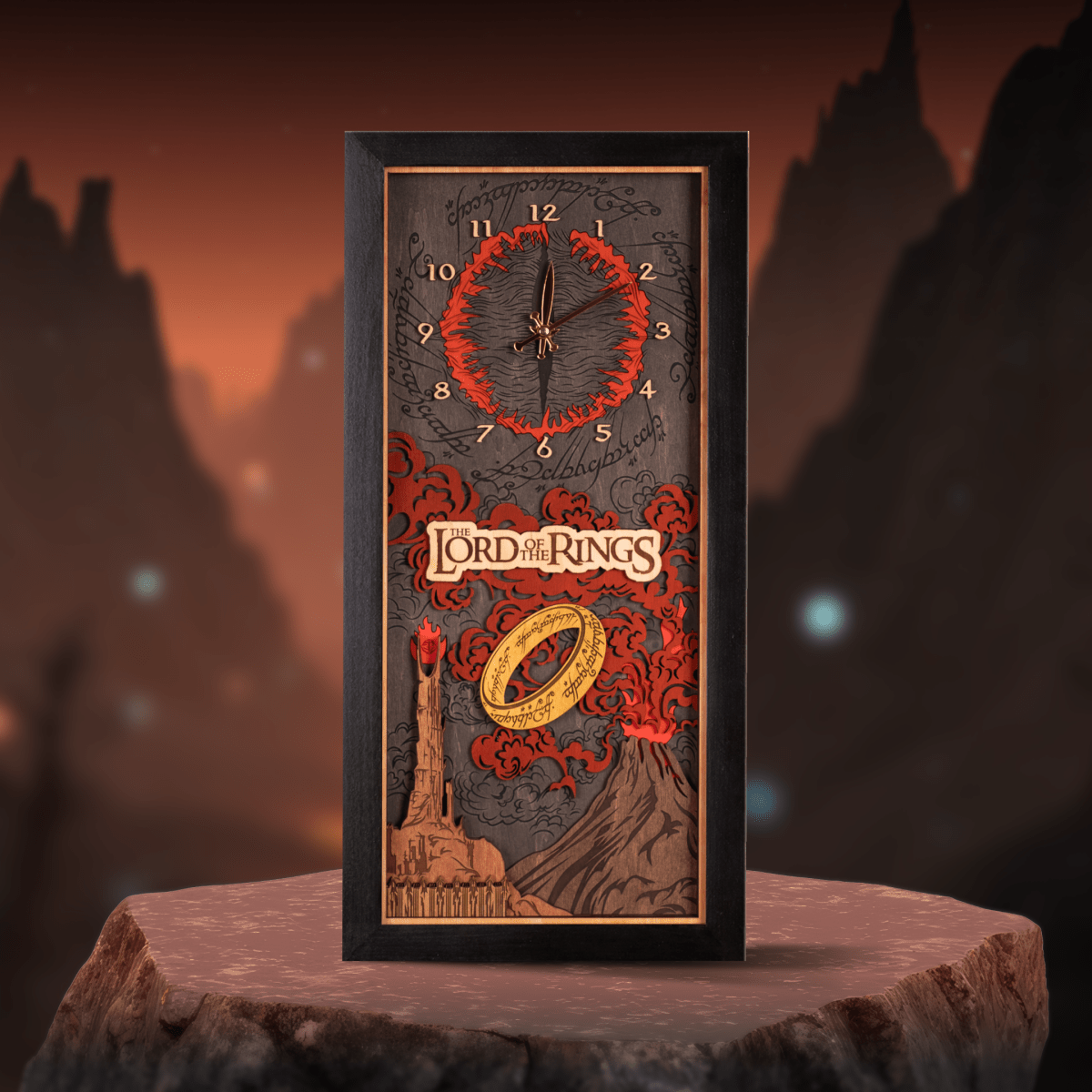 THE LORD OF THE RINGS™ 3D WOOD WALL CLOCK – ZeWood