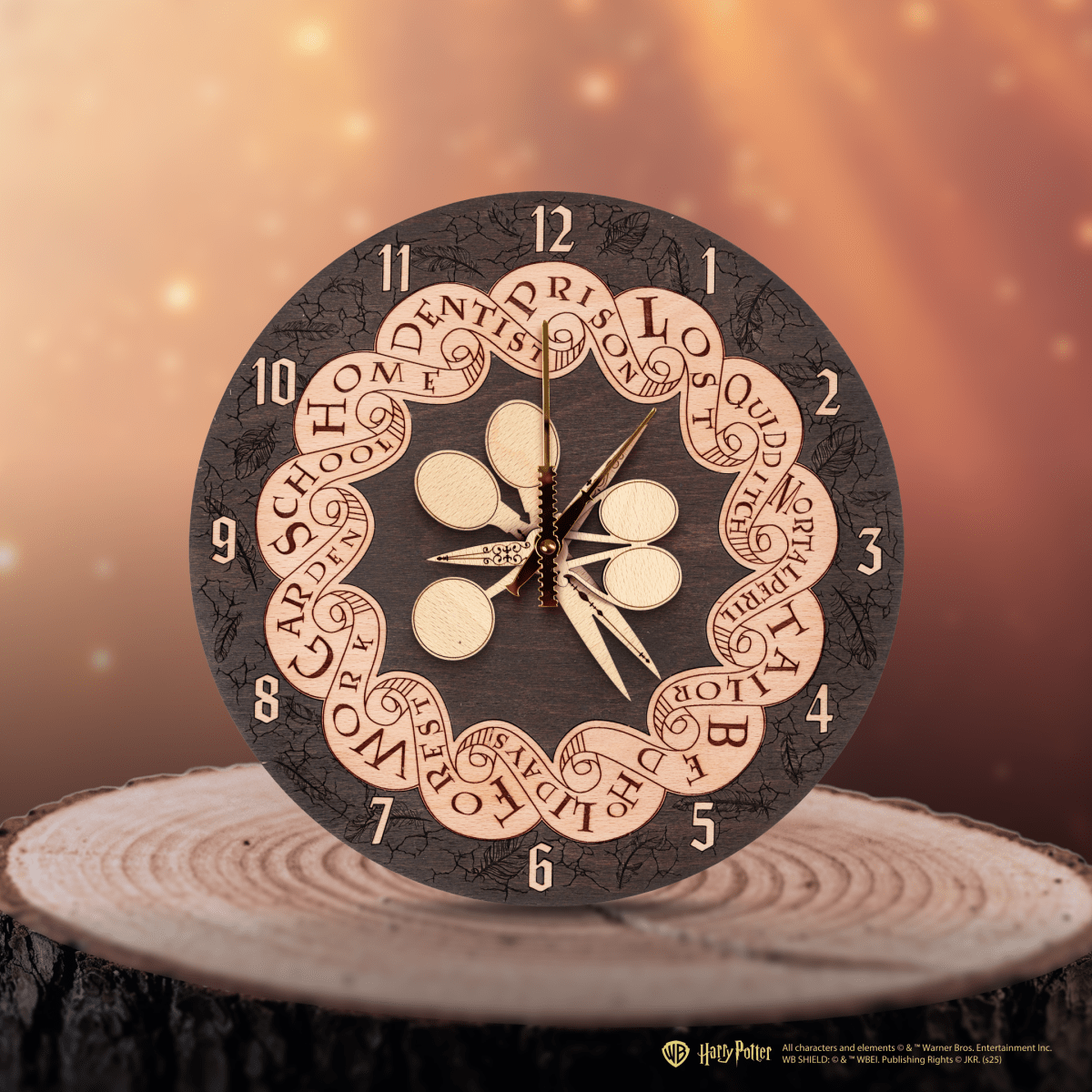 WEASLEY FAMILY™ ROUND 3D WOOD CLOCK - ZeWood