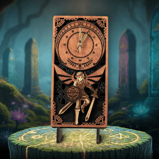 MASTER SWORD 3D WOOD CLOCK - ZeWood