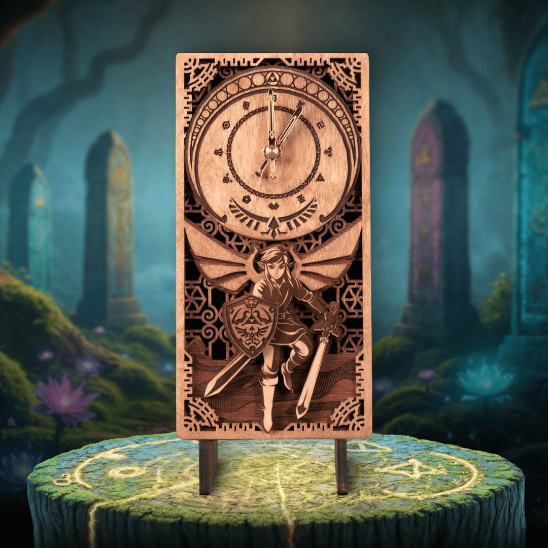 MASTER SWORD 3D WOOD CLOCK - ZeWood