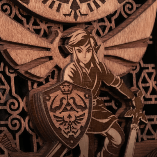 MASTER SWORD 3D WOOD CLOCK - ZeWood
