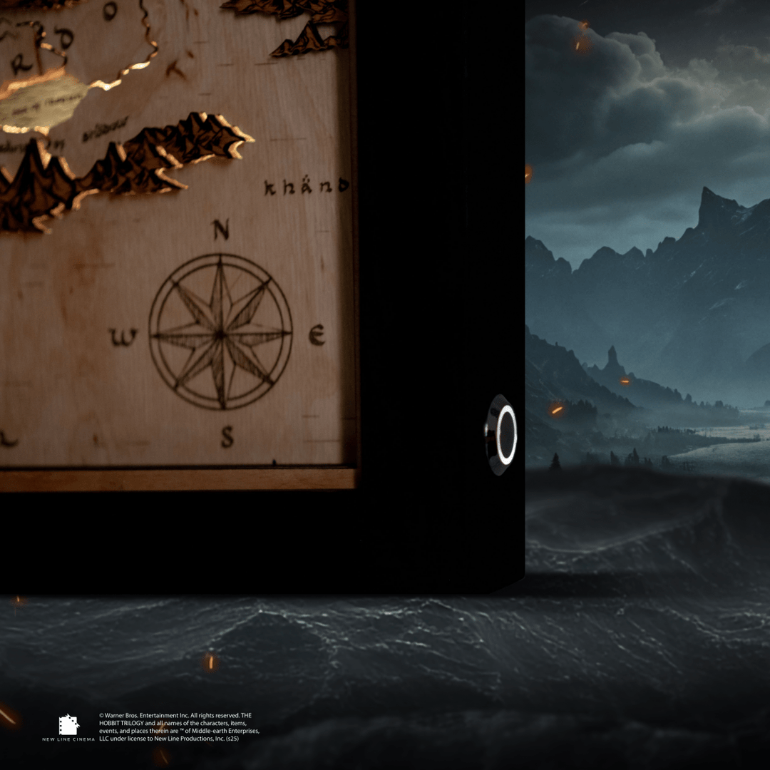 MIDDLE - EARTH™ 3D WOOD MAP WITH LIGHTING - A Legendary Wood Anniversary Gift - ZeWood