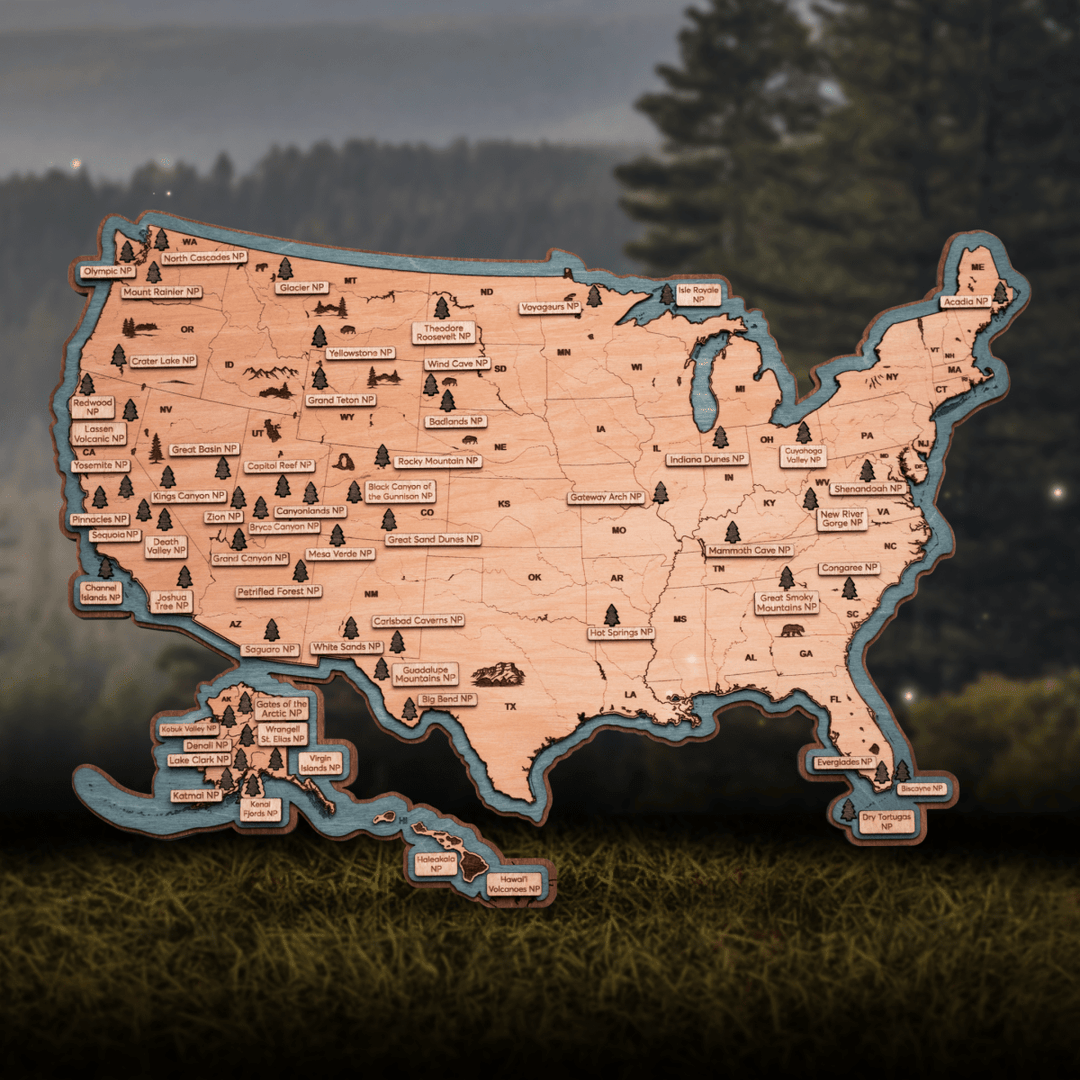 NATIONAL PARKS 3D WOOD POSTER - ZeWood