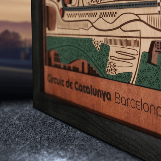 FORMULA 1 CIRCUIT DE BARCELONA - CATALUNYA 3D WOOD MAP - ZeWood