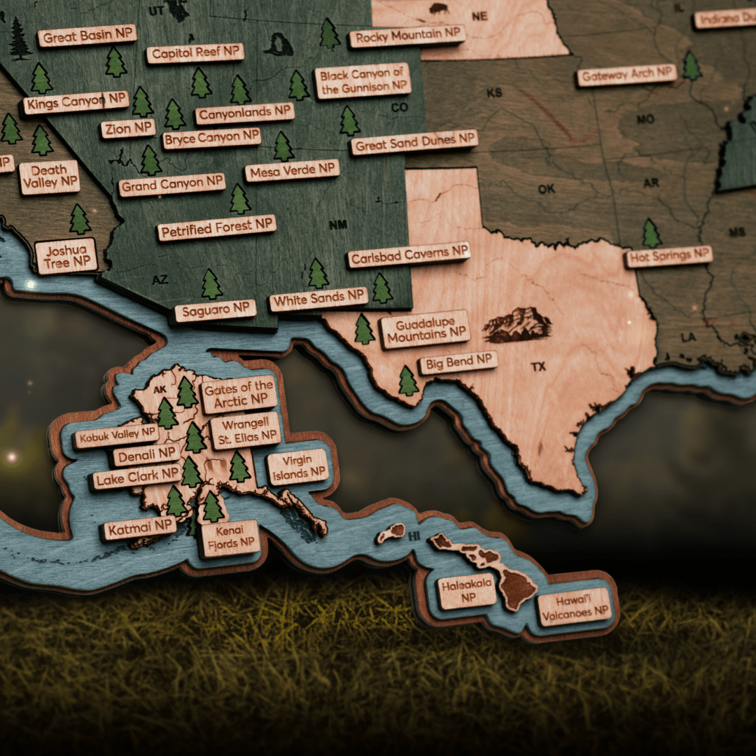 NATIONAL PARKS 3D WOOD POSTER - ZeWood