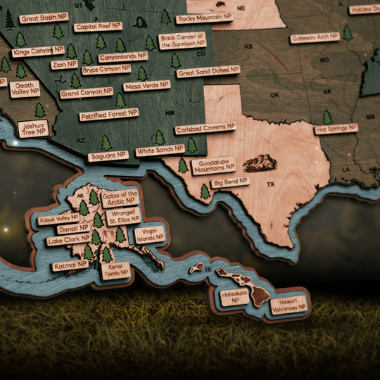 NATIONAL PARKS 3D WOOD POSTER - ZeWood