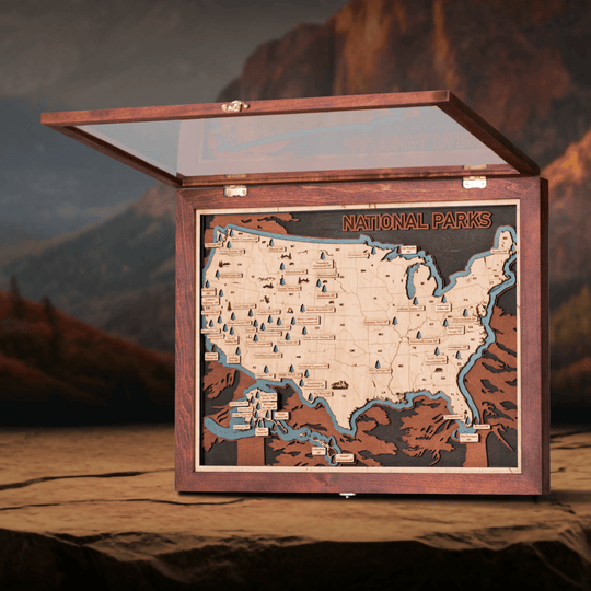 US 3D WOOD MAP OF NATIONAL PARKS - ZeWood