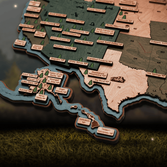 NATIONAL PARKS 3D WOOD POSTER - ZeWood