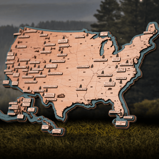 NATIONAL PARKS 3D WOOD POSTER - ZeWood