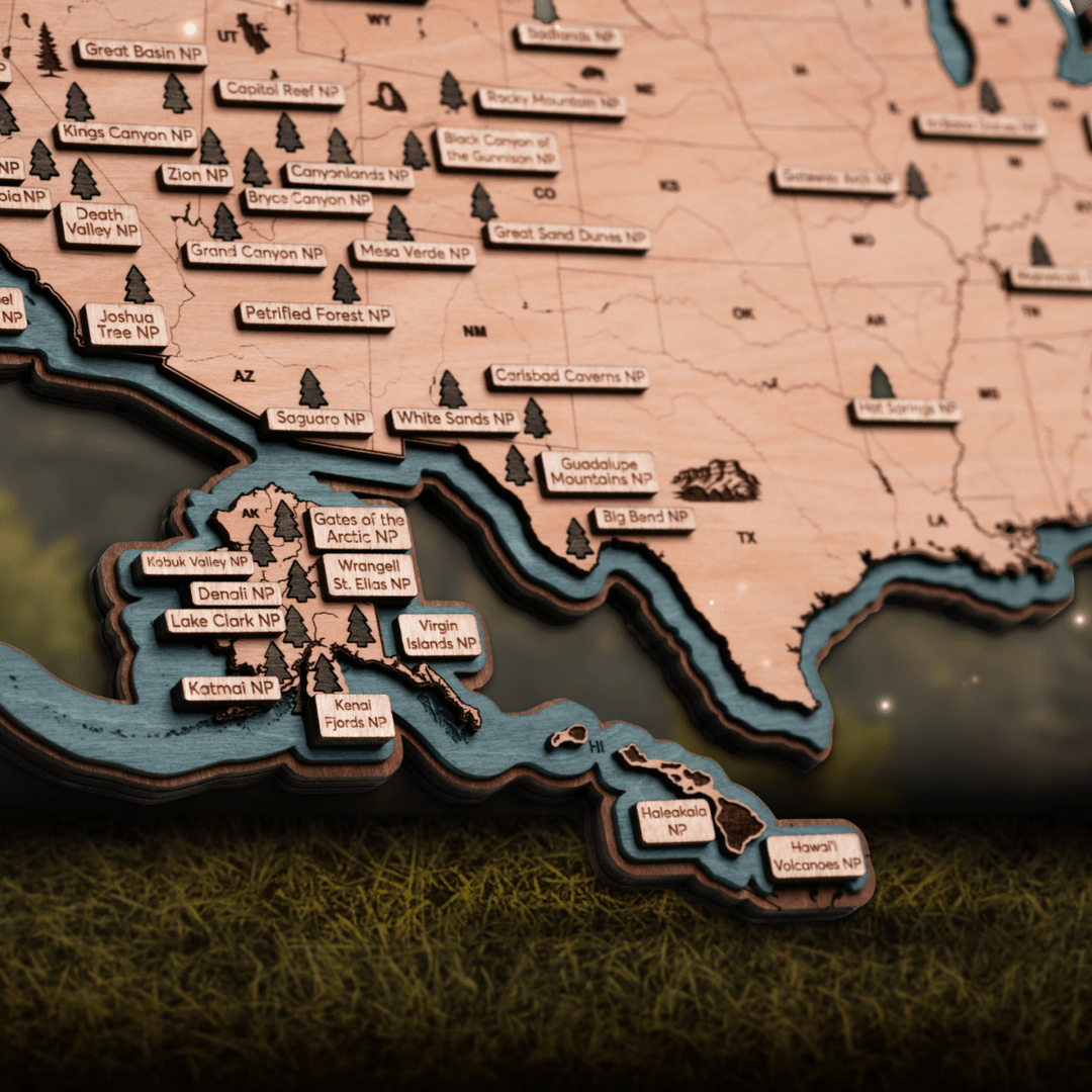 NATIONAL PARKS 3D WOOD POSTER - ZeWood