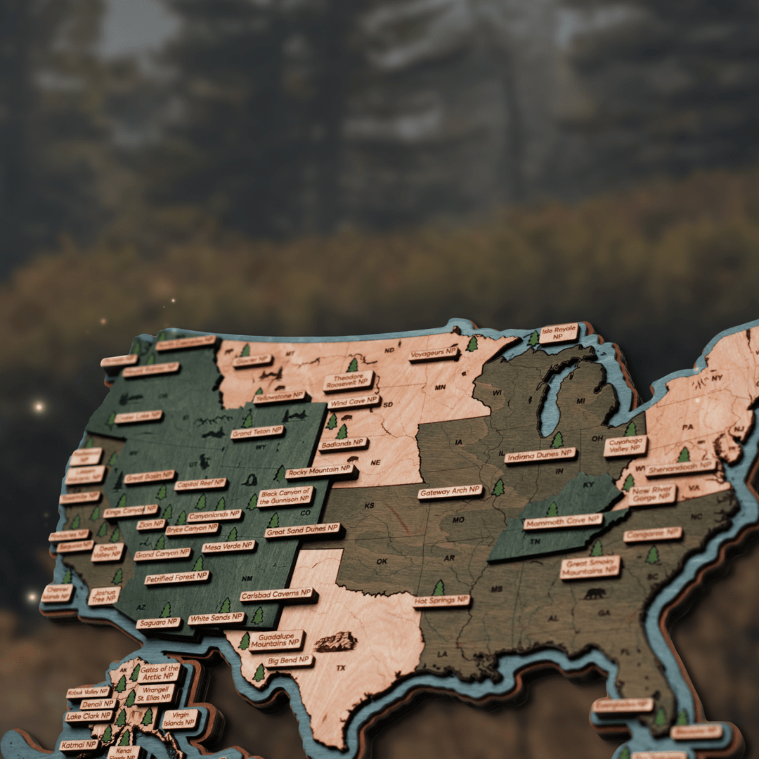 NATIONAL PARKS 3D WOOD POSTER - ZeWood
