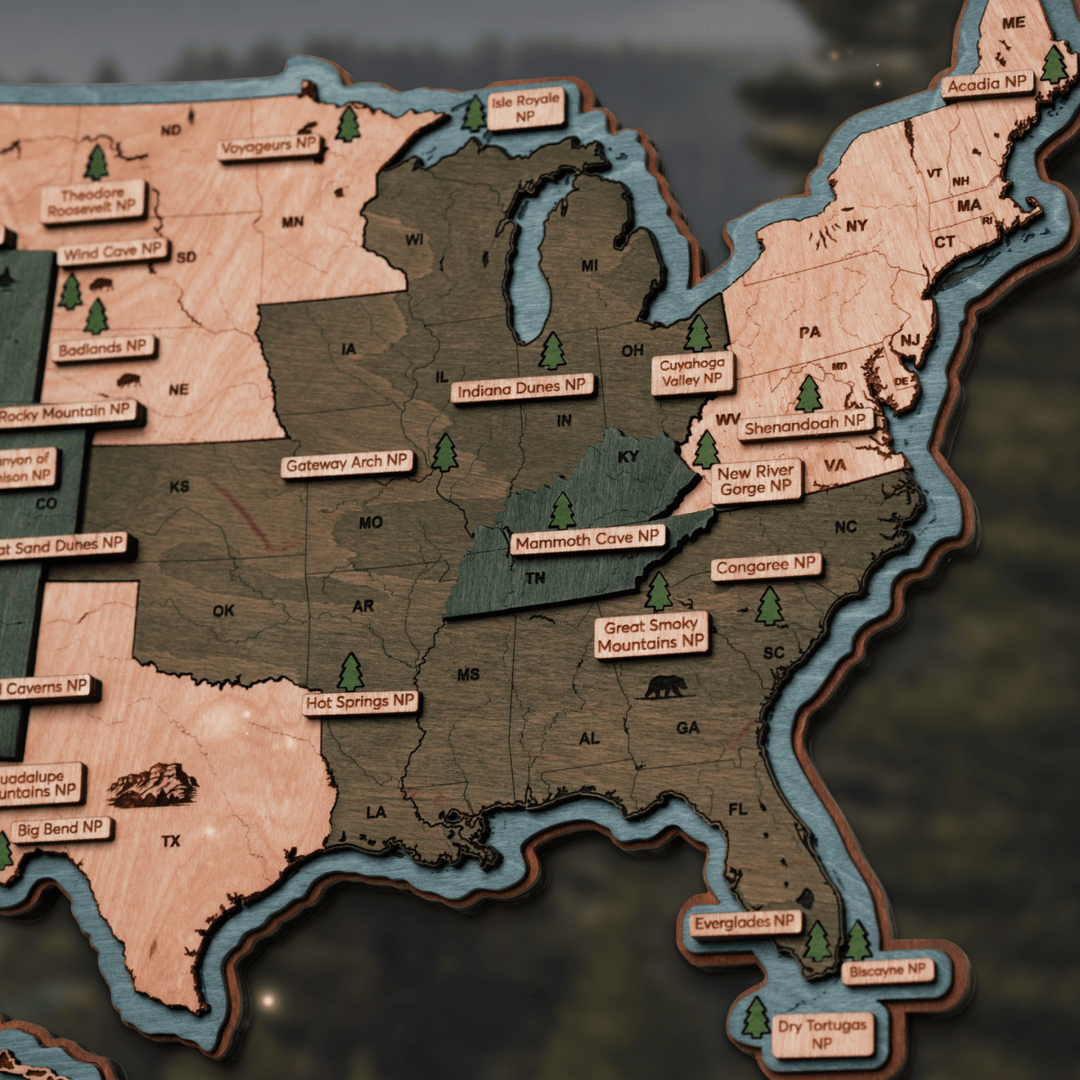 NATIONAL PARKS 3D WOOD POSTER - ZeWood