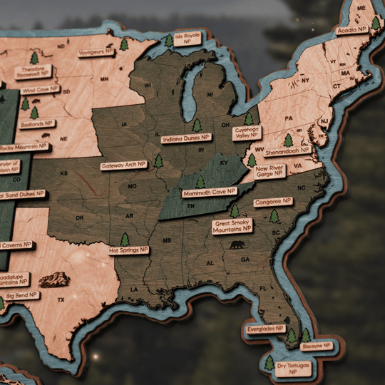 NATIONAL PARKS 3D WOOD POSTER - ZeWood
