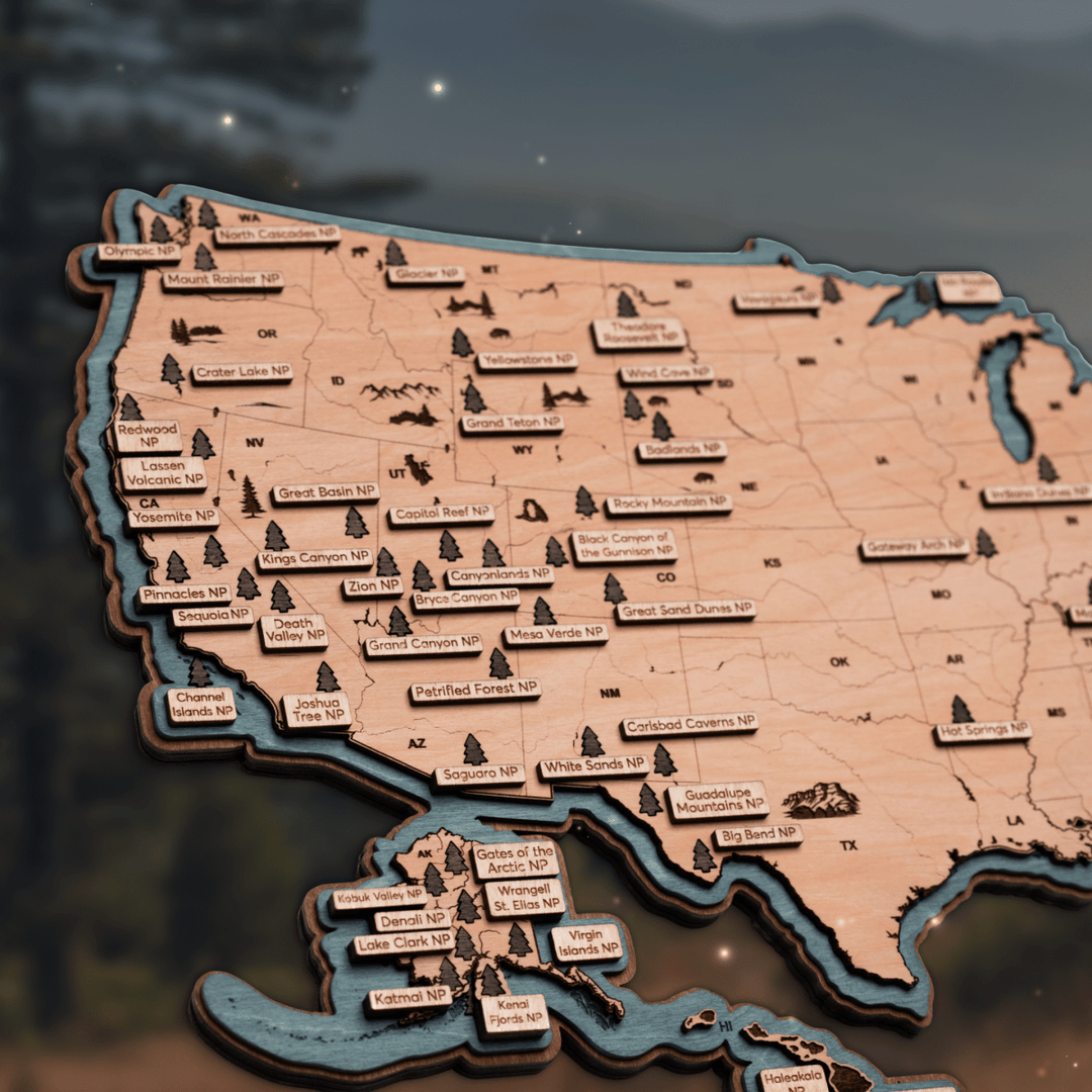 NATIONAL PARKS 3D WOOD POSTER - ZeWood
