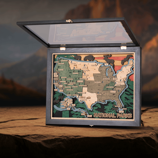 US 3D WOOD MAP OF NATIONAL PARKS - ZeWood