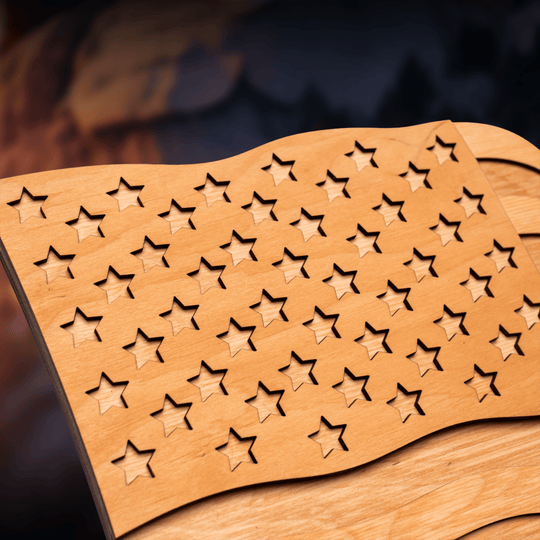 USA FLAG 3D WOOD WALL POSTER - ZeWood