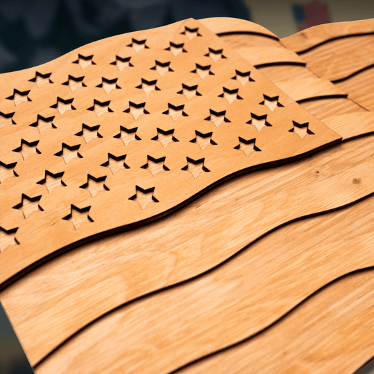 USA FLAG 3D WOOD WALL POSTER - ZeWood