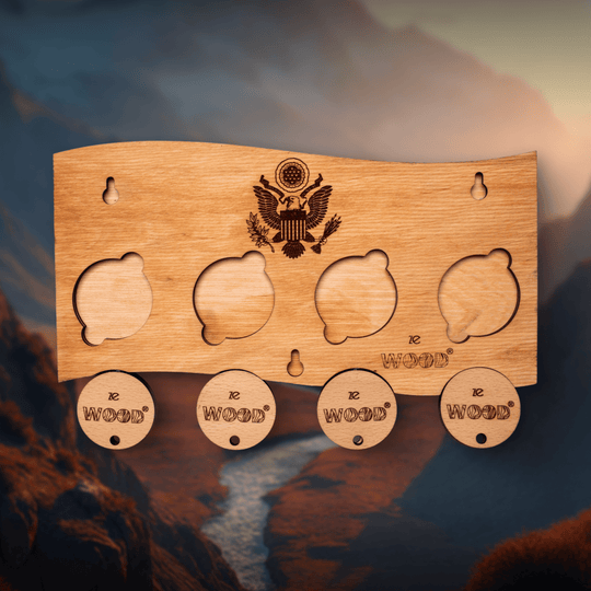 AMERICAN FLAG 3D WOOD KEY HOLDER - ZeWood