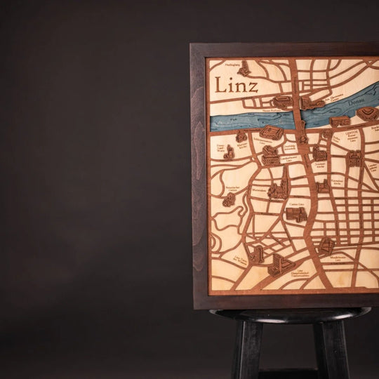 CUSTOM 3D CITY HIGHLIGHTS WOOD MAP - ZeWood