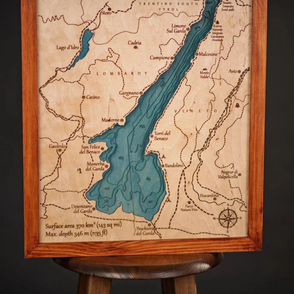 CUSTOM 3D WOODEN LAKE MAP - ZeWood