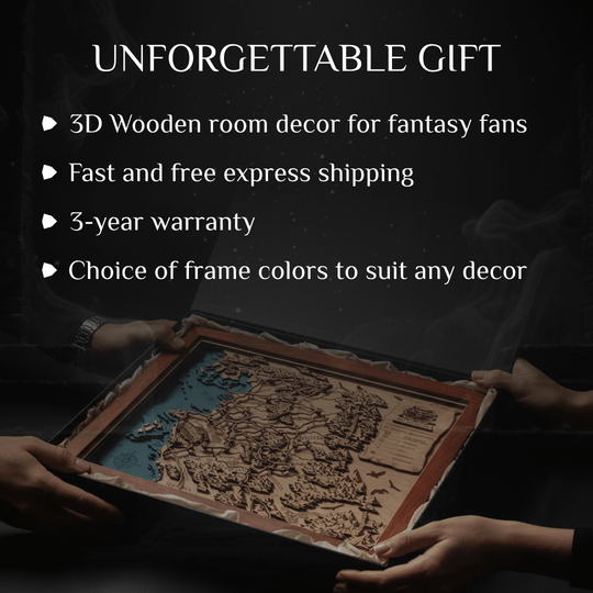 CUSTOM FANTASY 3D WOOD WORLD MAP - ZeWood