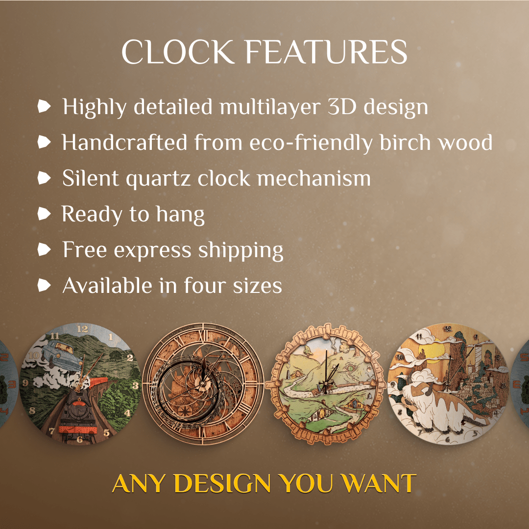 CUSTOM 3D WOOD CLOCK - ZeWood