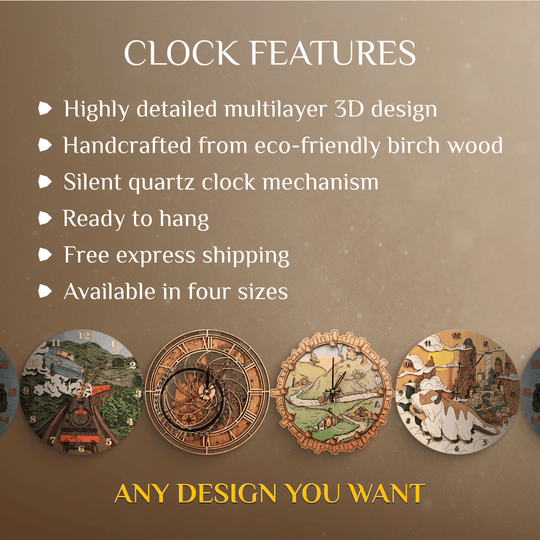 CUSTOM 3D WOOD CLOCK - ZeWood