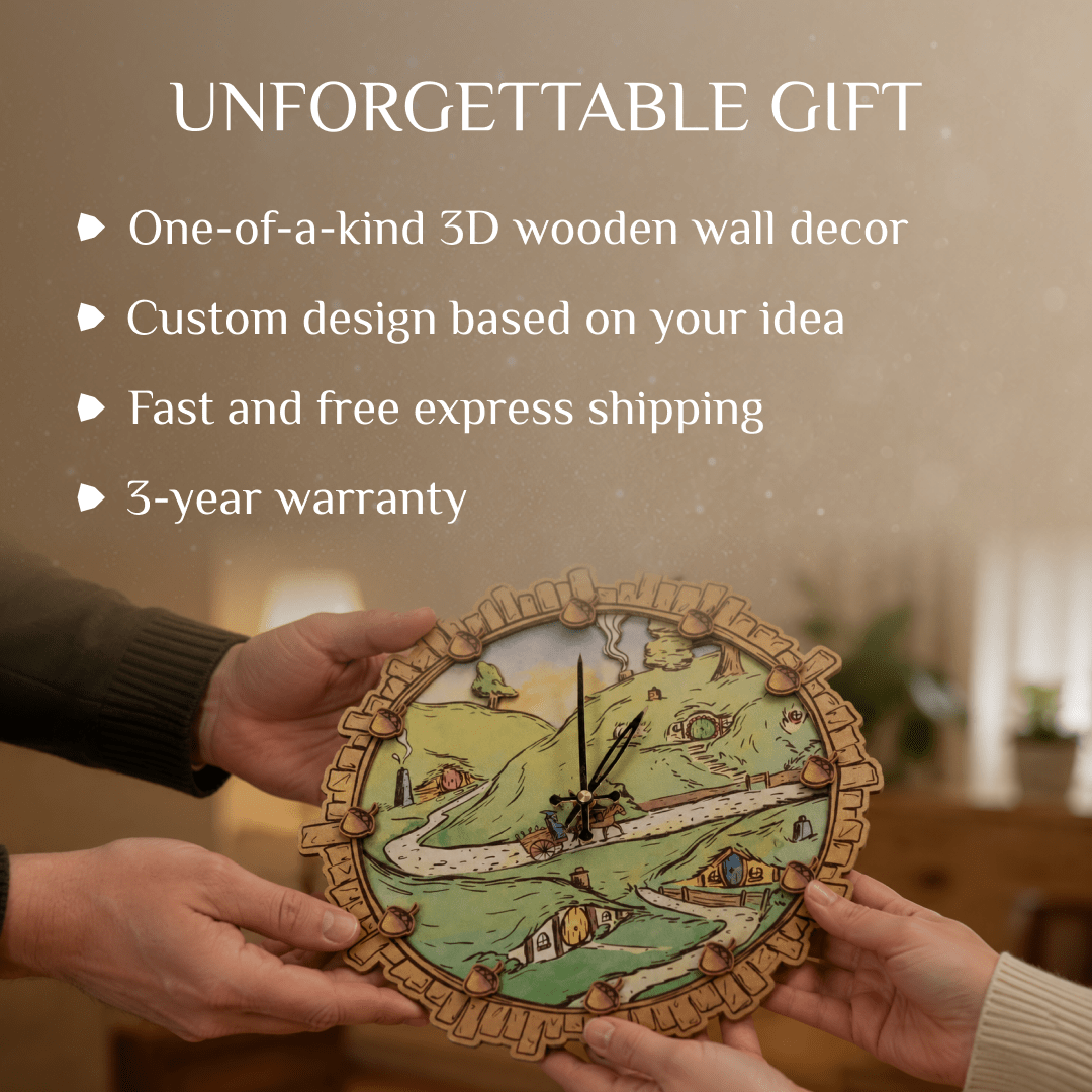 CUSTOM 3D WOOD CLOCK - ZeWood