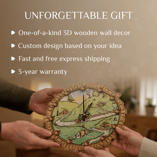 CUSTOM 3D WOOD CLOCK - ZeWood