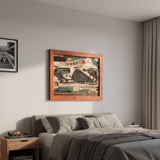 FORMULA 1 CIRCUIT DE BARCELONA - CATALUNYA 3D WOOD MAP - ZeWood