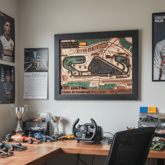 FORMULA 1 CIRCUIT DE BARCELONA - CATALUNYA 3D WOOD MAP - ZeWood