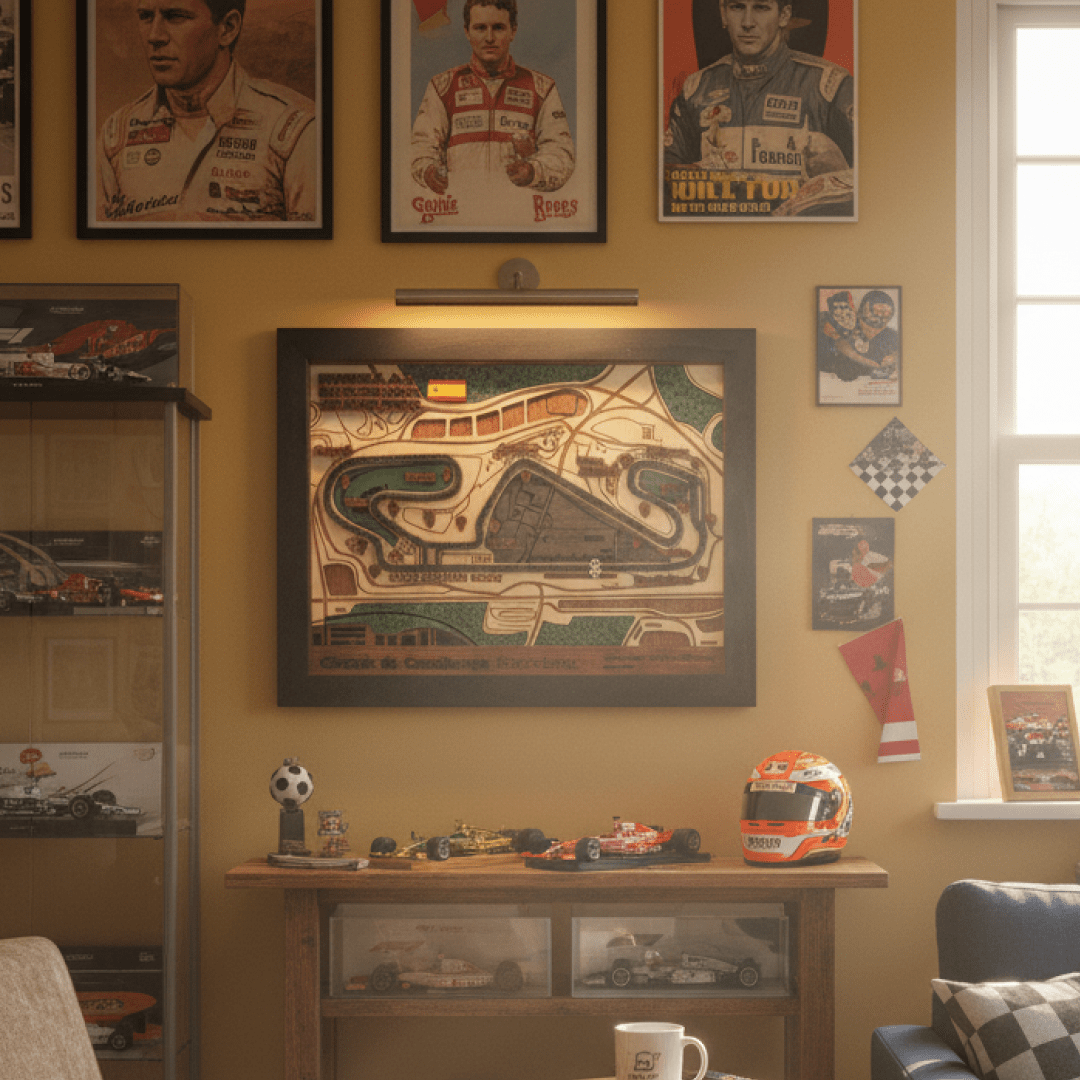 FORMULA 1 CIRCUIT DE BARCELONA - CATALUNYA 3D WOOD MAP - ZeWood