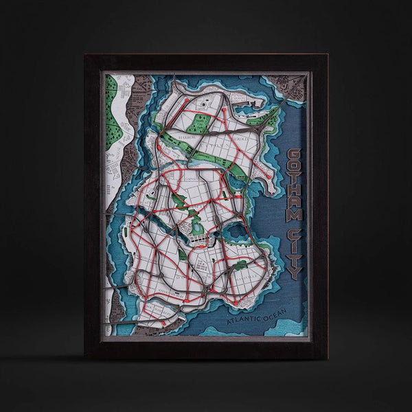GOTHAM™ CITY 3D WOOD MAP - ZeWood