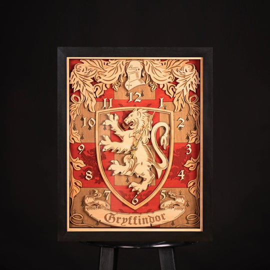 GRYFFINDOR 3D WALL CLOCK - ZeWood